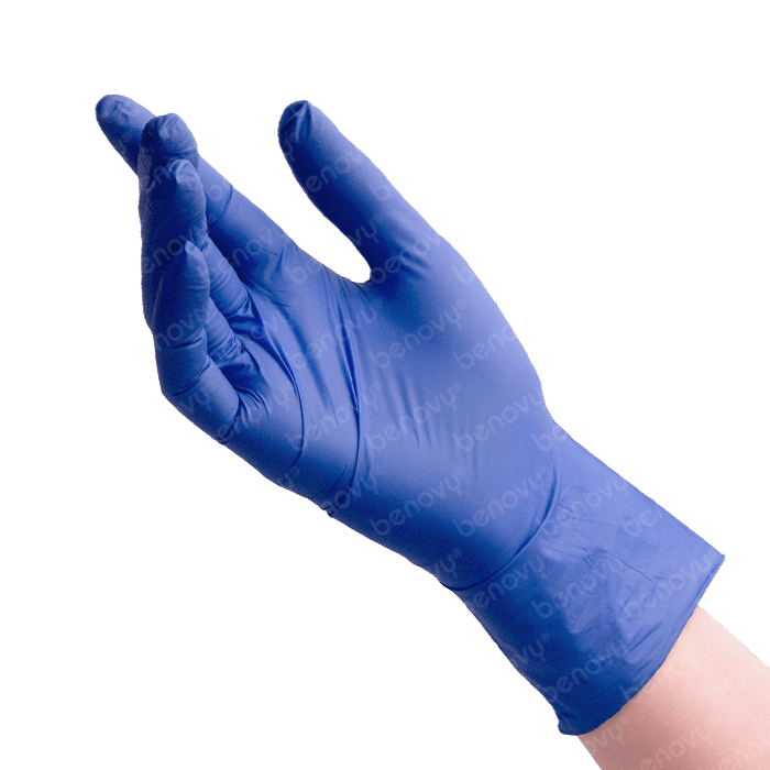 BENOVY Nitrile MultiColor Перчатки нитриловые сиренево-голубые