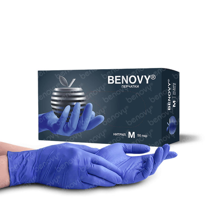 BENOVY Nitrile MultiColor Перчатки нитриловые сиреневые