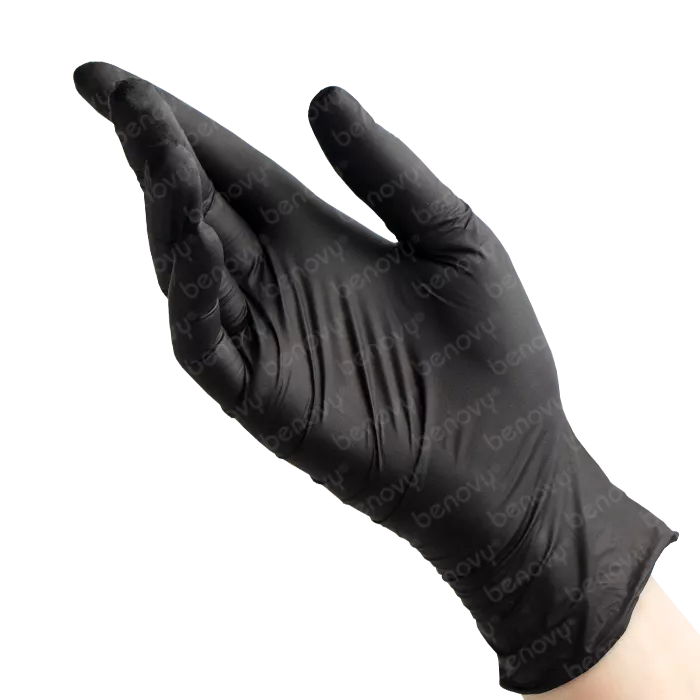 BENOVY Nitrile Chlorinated Перчатки нитриловые черные