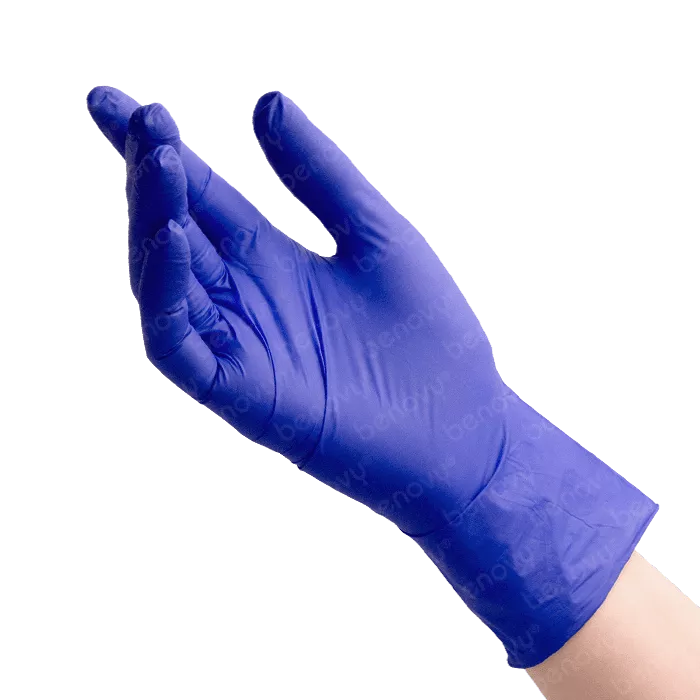 BENOVY Nitrile Multicolor фиолетово-голубые нитриловые перчатки